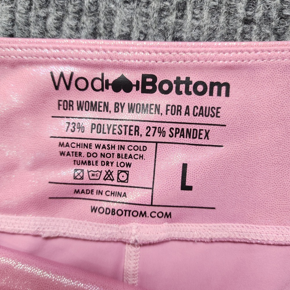 WodBottom Pink Shiney Hiney Booty Shorts Womens Large CrossFit Athletic - Picture 5 of 6